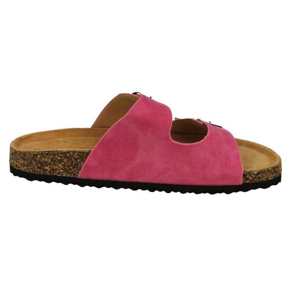 Spot On Ladies Spot On Double Buckle Detailed Mule Sandals F00412