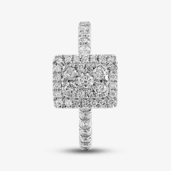 T. H. Baker 9ct White Gold Diamond Oblong Cluster Ring TH012596R