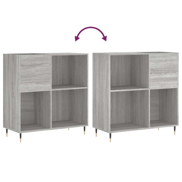 Berkfield Record Cabinet Grey Sonoma 84.5x38x89 cm Engineered Wood