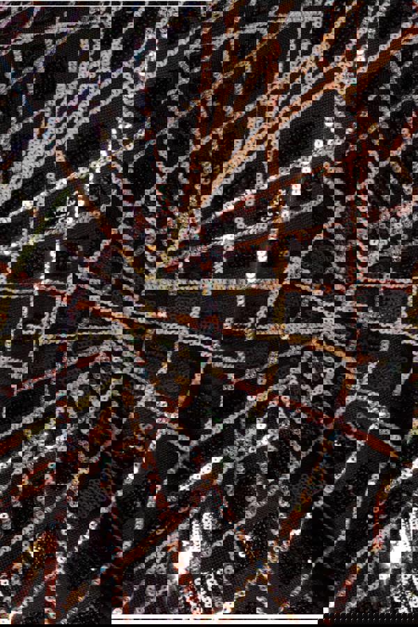 Geo Sequin Long Sleeve Maxi Dress - Black DR3495