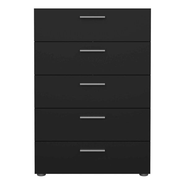 Wyld Haus Daejeon Black Wooden Chest 5 Drawers