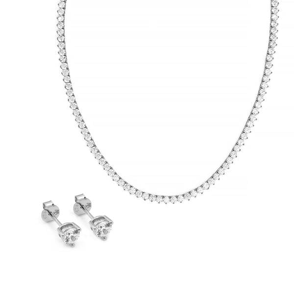 Say It With Heart Tennis Set - Silver