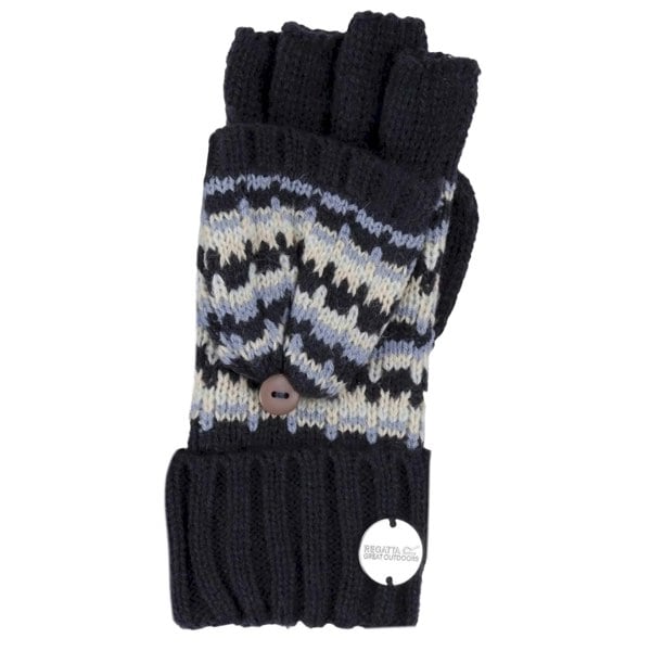 Regatta Childrens/Kids Baneberry Knitted Fingerless Gloves - Navy