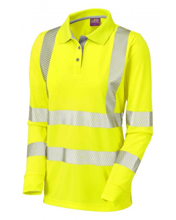 Pollyfield Ladies Long Sleeve Polo Shirt Leo Workwear