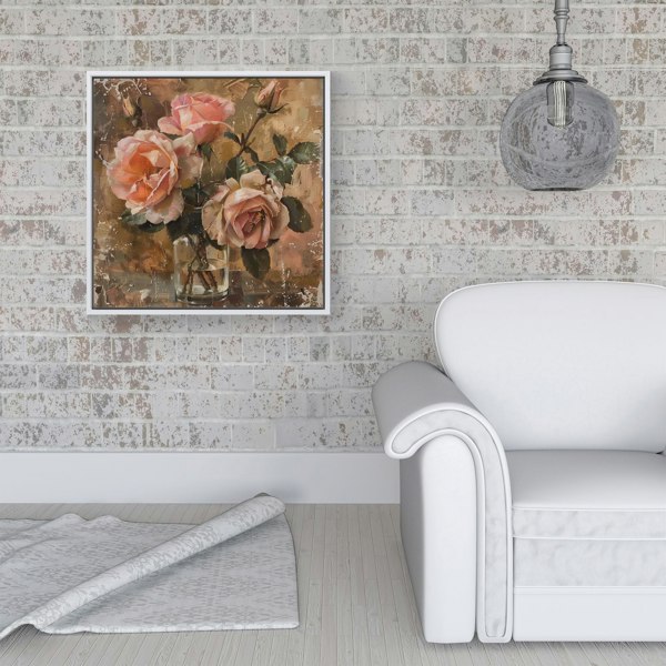 Warren Reed Vintage Roses Framed Canvas