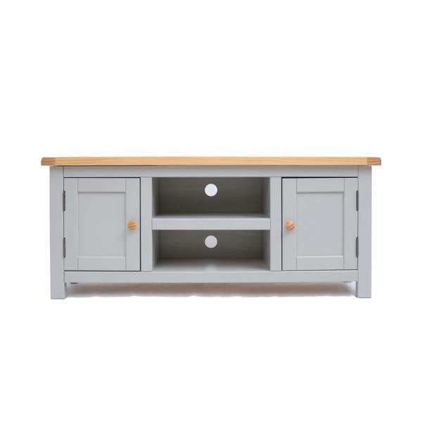Argenta Light Grey 2 Door TV Cabinet Wood Knob
