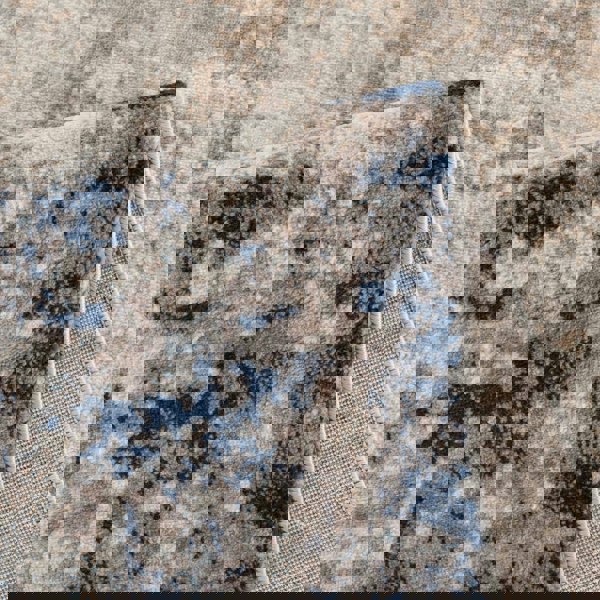 Montana Brown & Navy color Rug, Scandinavian block design