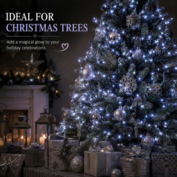 2m 20 LED Battery Operated String Lights, Gold Copper Wire, White Sparkle Effect, 2 Pack image 6