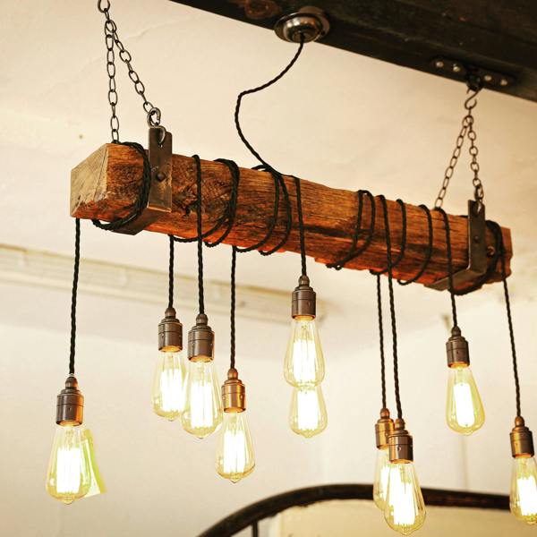 Rustic Beam Glow – Made to Measure Wooden Chandelier