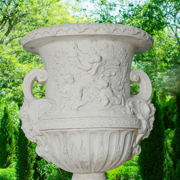 Giant Greek design Stone cast Vase with Column 