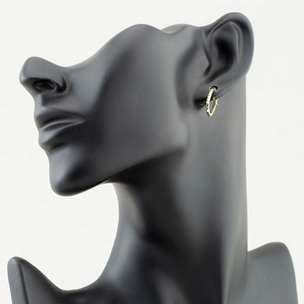 T. H. Baker 9ct Yellow Gold Diamond Cut Oval Creole Earrings 1.51.3136