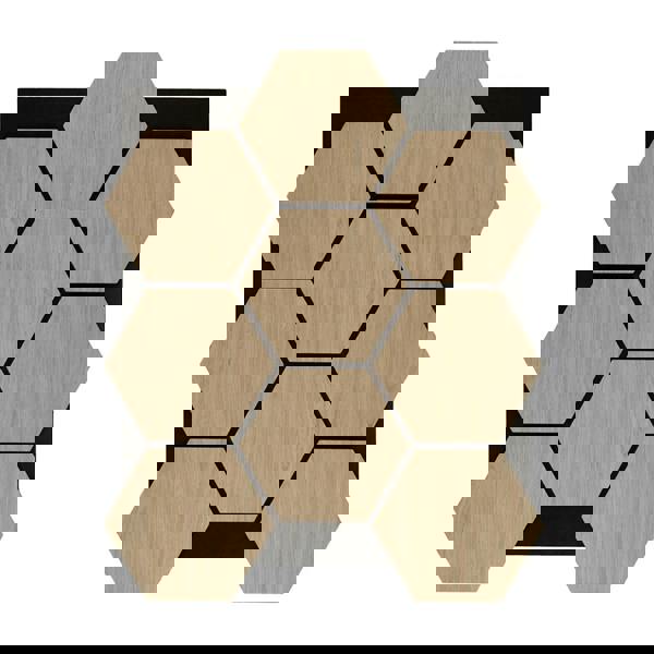 Panel Haus Oak Hexagon Wall Panel - 70cm x 60cm (4 pack)