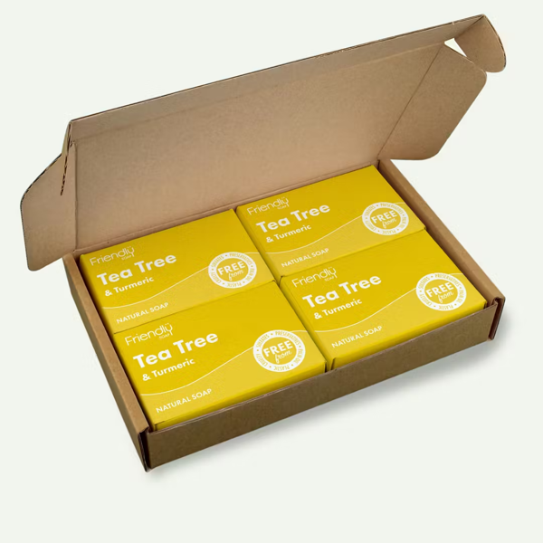 Friendly Soap - Tea Tree & Turmeric Natural Soap - 4 X 95g