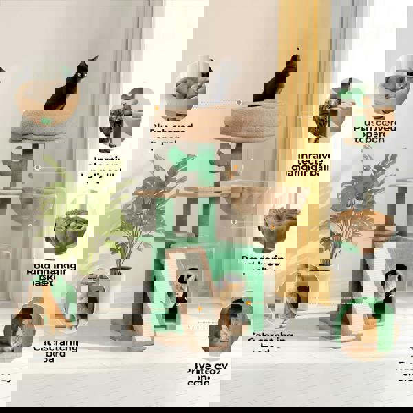 Skylos Compact Cat Tree 80CM Multi-Level Activity Centre Condo for Small Spaces