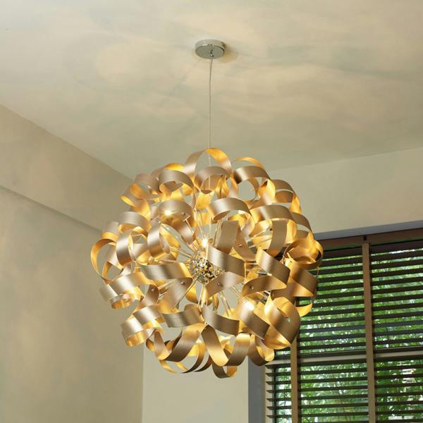Pagazzi Lighting Seren 12 Light Bronze Ribbon Pendant Ceiling Light