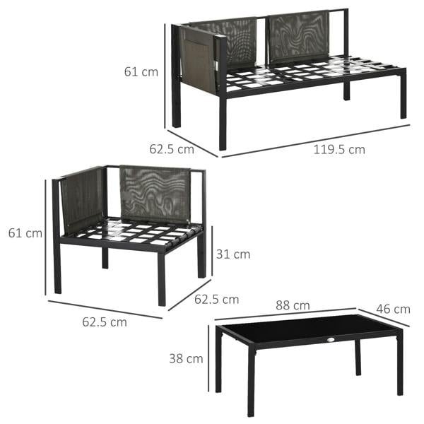 Wyld Haus Sera 5 Seater Light Grey Garden Corner Sofa Set L Shape with Glass Top Coffee Table