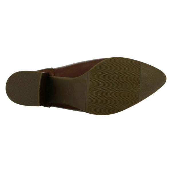 Spot On Ladies Block Heel Ankle Boots with Back Zip F51233