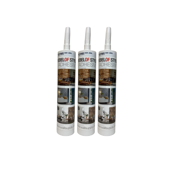 Wallsupply Polymer Grab Adhesive Glue Black 290ml Cartridge - Interior use - Pack of 3