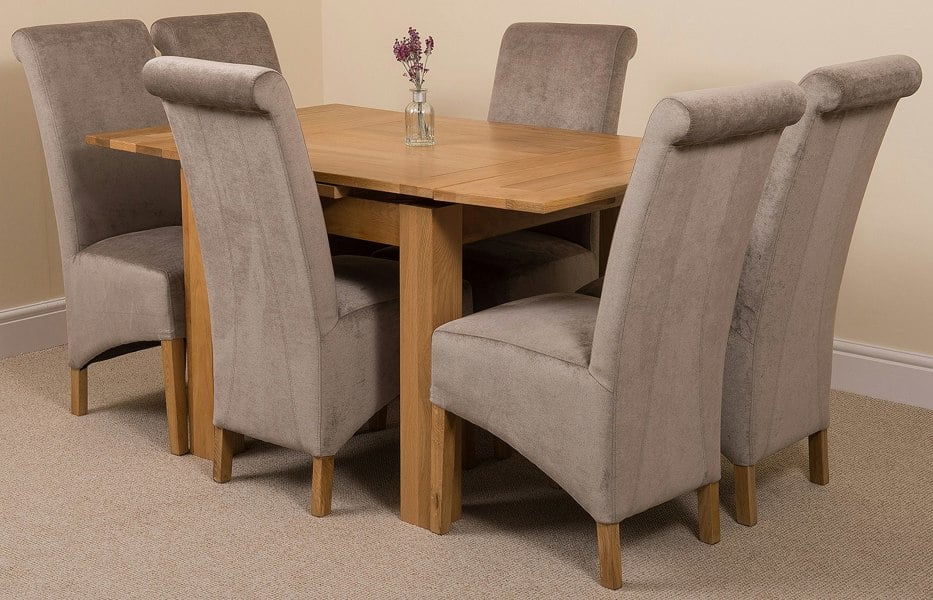 That's Furniture Richmond Small Extending Oak Dining Set with Montana Fabric Chairs