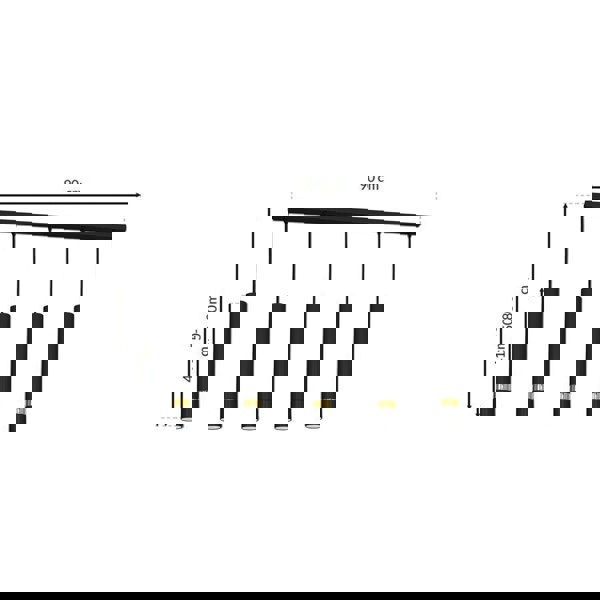 Milagro Joker Contemporary Pendant Lamp 5XGU10 Hand Made Cylindrical Style Light Finished in Matt Black With Striking Gold Detail