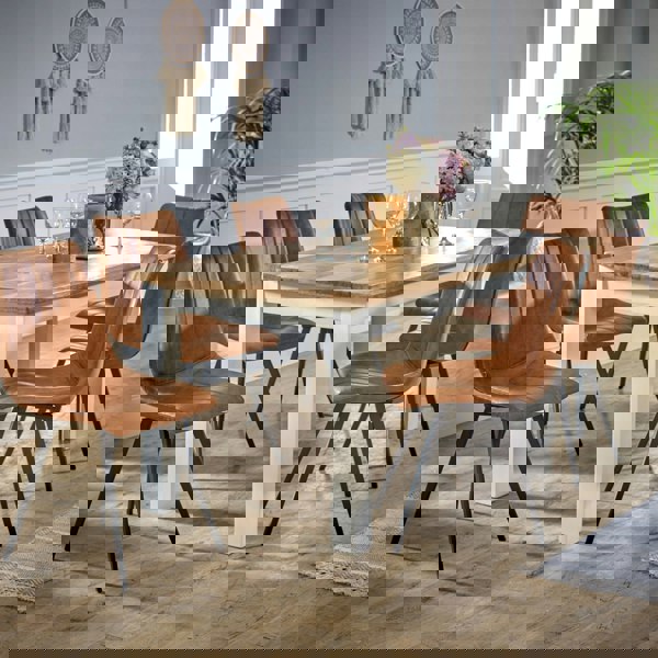 IH Design Milano Solid Mango Wood White Dining Table 170Cm