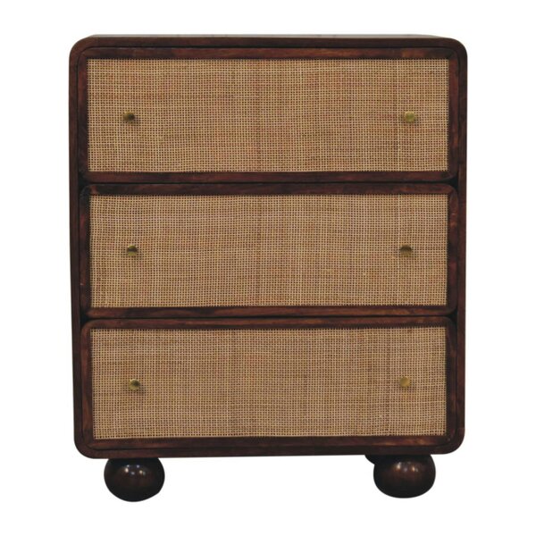 Artisan Furniture Solid Wood Chestnut Woven Chest, 3 Drawers, Brown