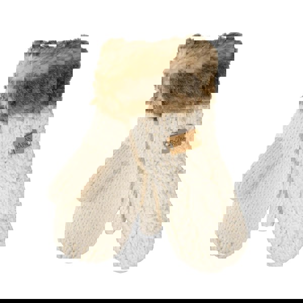 Aran Cable Fur Trim Mittens Stay Cozy & Luxurious with Aran Cable Fur Trim Mittens