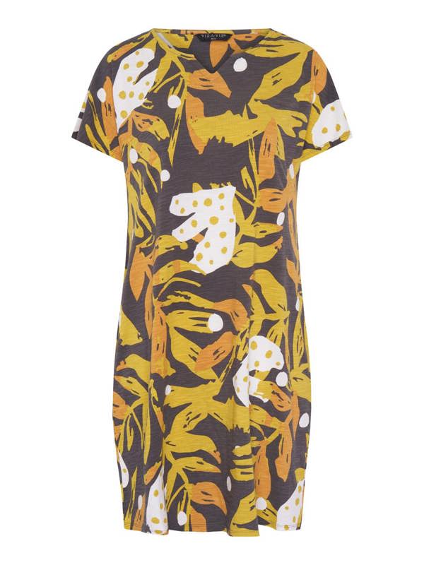 VIZ-A-VIZ Abstract Jungle Print Dress