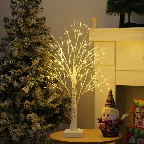 smartbies 144 Pre Lit Birch Twig Christmas Tree With Lights Christmas Decoration