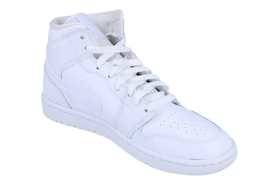 Nike Womens Air Jordan 1 Mid Trainers Dv0991  111 - White White White 111 - Photo 3