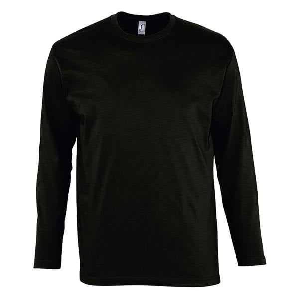 SOLS Mens Monarch Long Sleeve T-Shirt - Deep Black