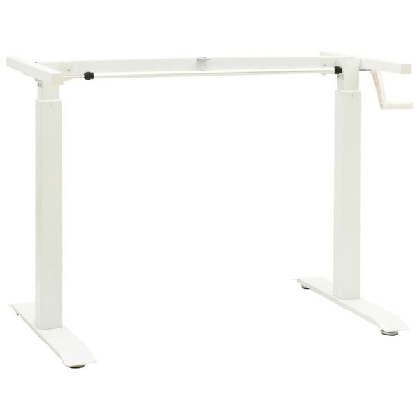 Berkfield Manual Height Adjustable Standing Desk Frame Hand Crank White