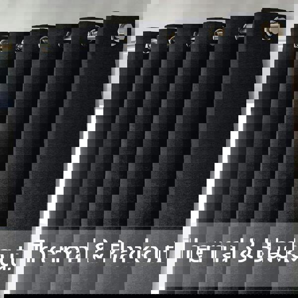 Luxury Living Chenille Blackout Ring Top Eyelet Curtains