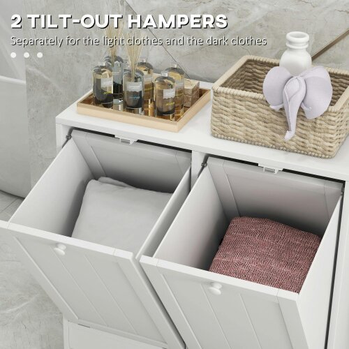Wyld Haus Nema White Double HamFauxr Laundry Storage Cabinet