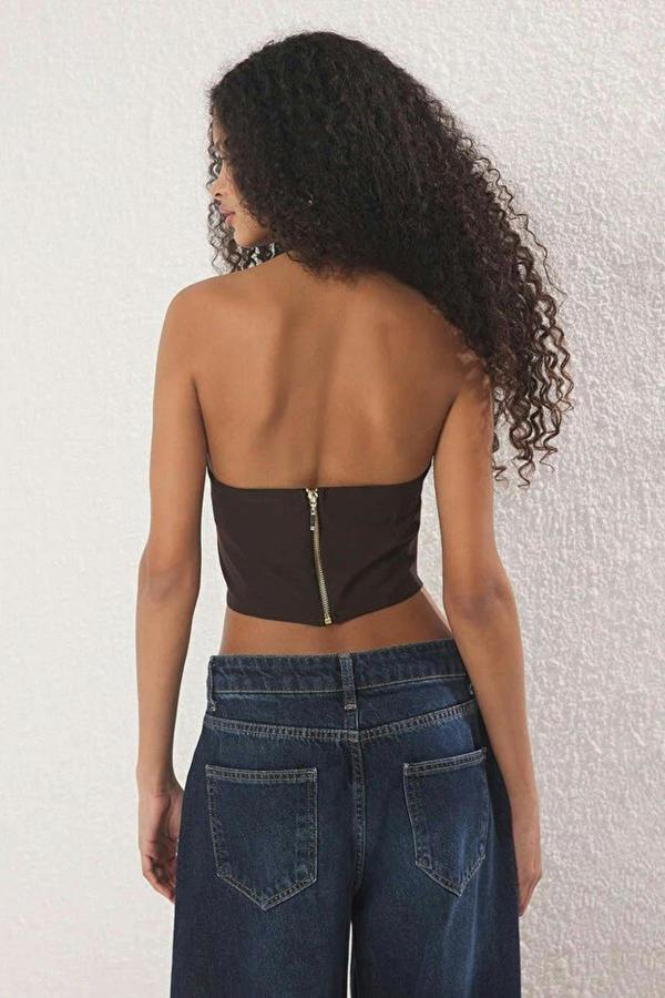 WOVCOR Plain Sleeveless Woven Finike Bustier