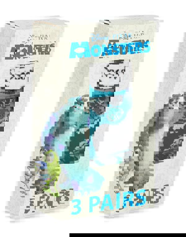 Disney Monsters Inc Mens Multicoloured Mike & Sully Calf Socks Set of 3