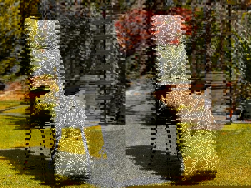 Glendale Garden Relaxer (Pattern Options Available) 99 x 58 x 73 Aspen Grey Leaf The Garden Furniture Shop