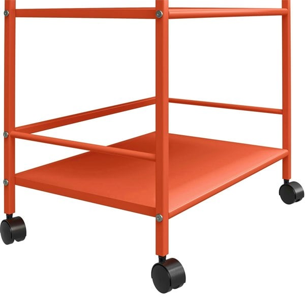 Dorel Home Novogratz Cache Metal Rolling Cart Orange