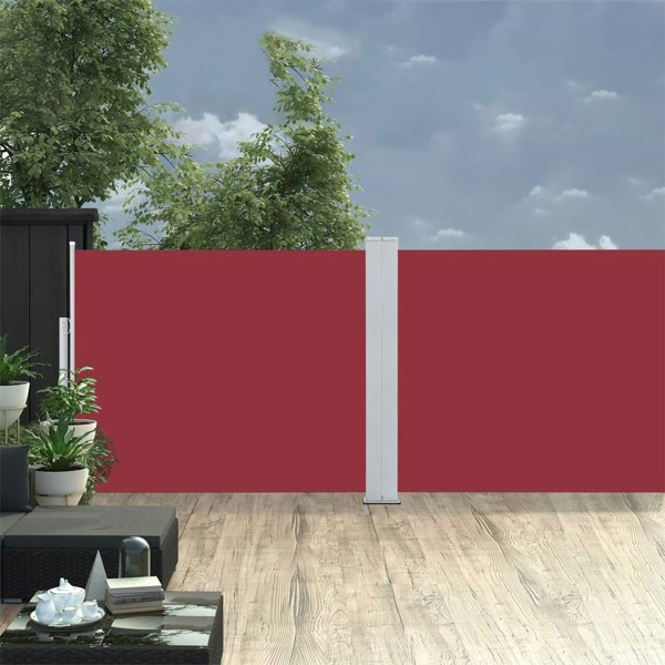Berkfield Retractable Side Awning Red 140x1000 cm