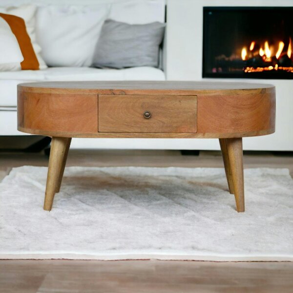 Artisan Furniture Solid Wood London Coffee Table, 2 Drawers, Beige