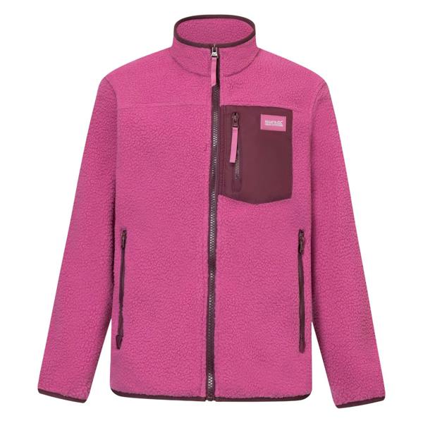 Regatta Childrens/Kids Frankie Colour Block Fleece Jacket - Violet Fig - 