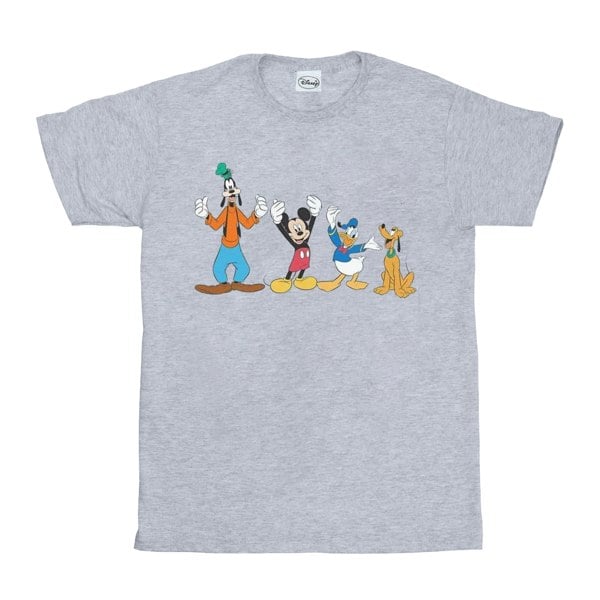 Disney Mens Mickey Mouse Friends T-Shirt - Sports Grey