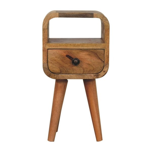 Artisan Furniture Extra Mini Oakish Curve Open Slot Bedside