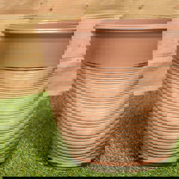 Samuel Alexander 32cm Glazed Ceramic Effect Plastic Garden Patio Plant Pot