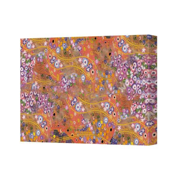 Benjamin Tate Design Vibrant Abstract Floral Canvas Art Print Pink Purple Orange Hues