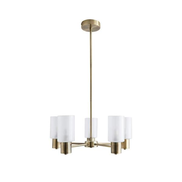 Pagazzi Lighting Maya 5-Light Antique Brass Semi-Flush Ceiling Light