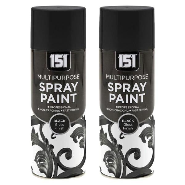 151 2X 151 Black Gloss Spray Paint 400ml