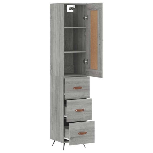 Berkfield Highboard Grey Sonoma 34.5x34x180 cm Engineered Wood