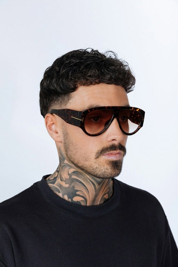 SVNX Oversized Rounded Tortoiseshell Sunglasses