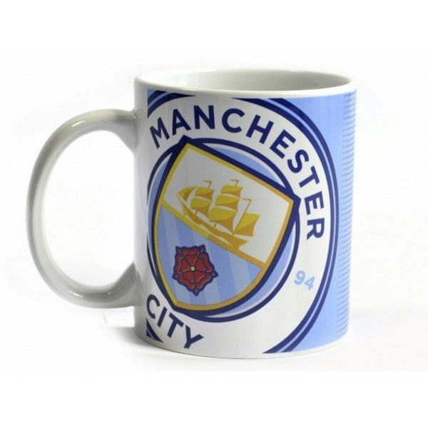 Manchester City FC Halftone 0.3kg Boxed Mug - Blue/White